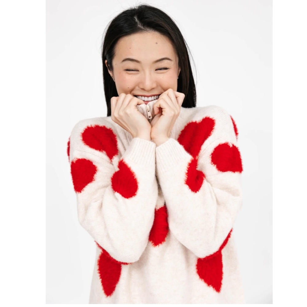BNWT Smash + Tess Galentine’s Sweater in Light Oatmeal / Res